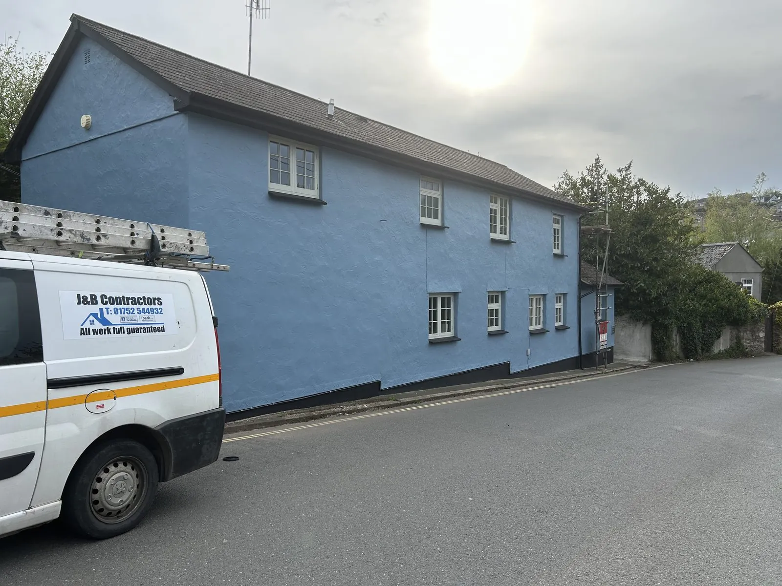 Exterior painting of a detached house in Penzance